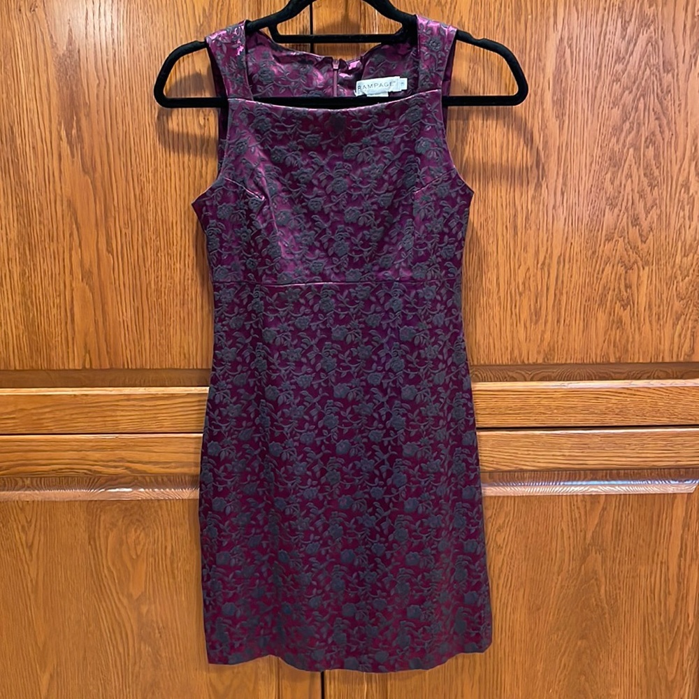 Rampage size 3 Y2K purple with black textured flowers.
